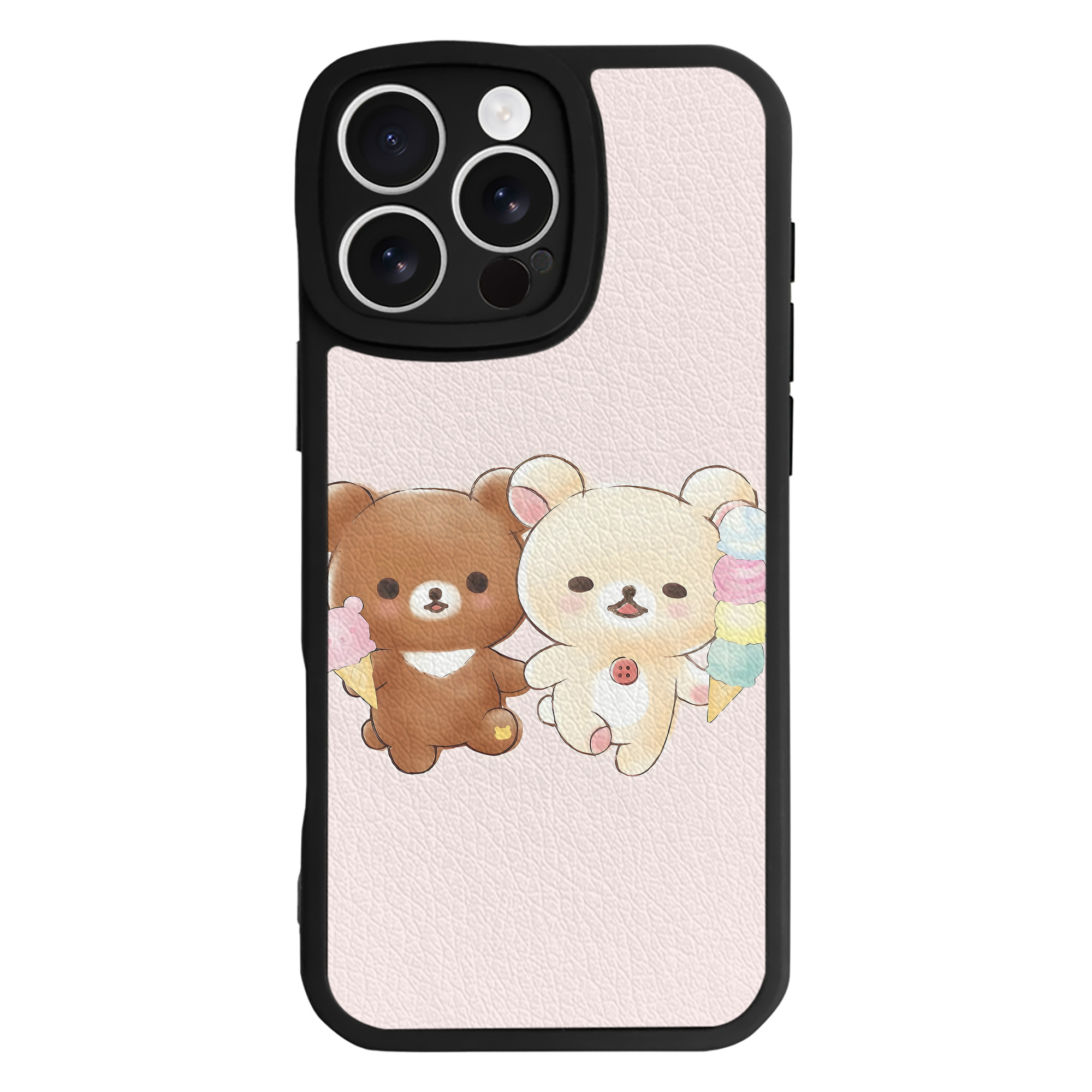 （画像用） リラックマ リラックマ キイロイトリ Rilakkuma Korilakkuma Kiiroitori 【iPhone 16シリーズ対応】シリコンスマホケース（レザー調） 材質：シリコン
